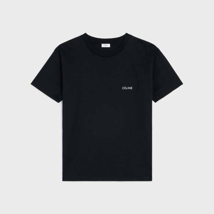P209 C Small-Letter Print T-Shirt - Black