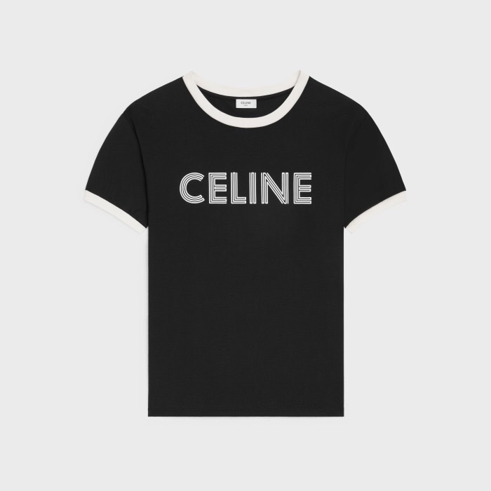 P219 C Outline-Letter T-Shirt - Black
