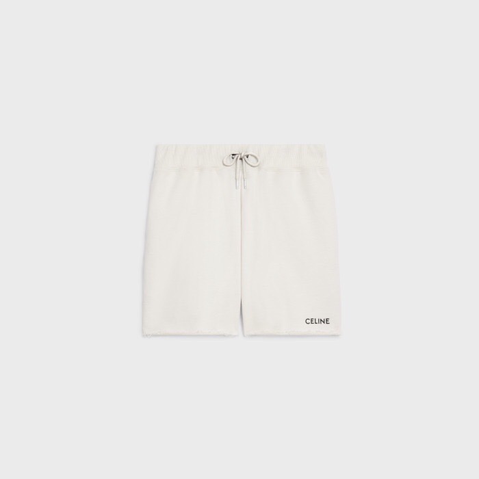P339 C Letter-Embroidered Shorts - White