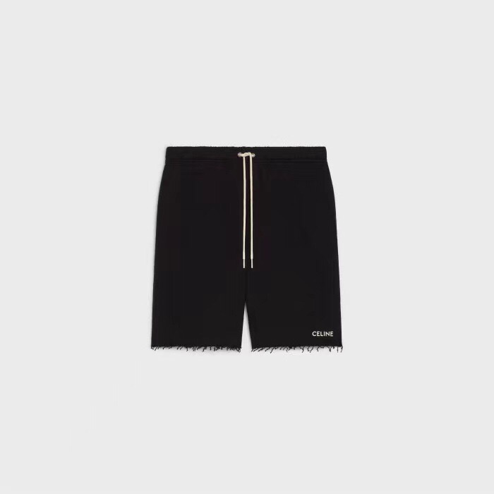 P349 C Letter-Embroidered Shorts - Black