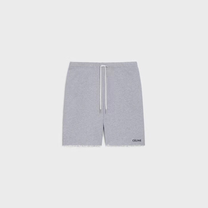 P349 C Letter-Embroidered Shorts - Gray