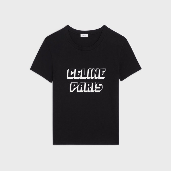 P219 C Cracked-Letter T-Shirt - Black