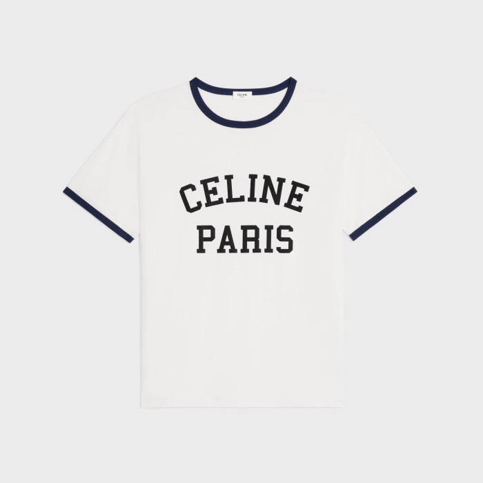 P219 C Flocked-Letter T-Shirt - White