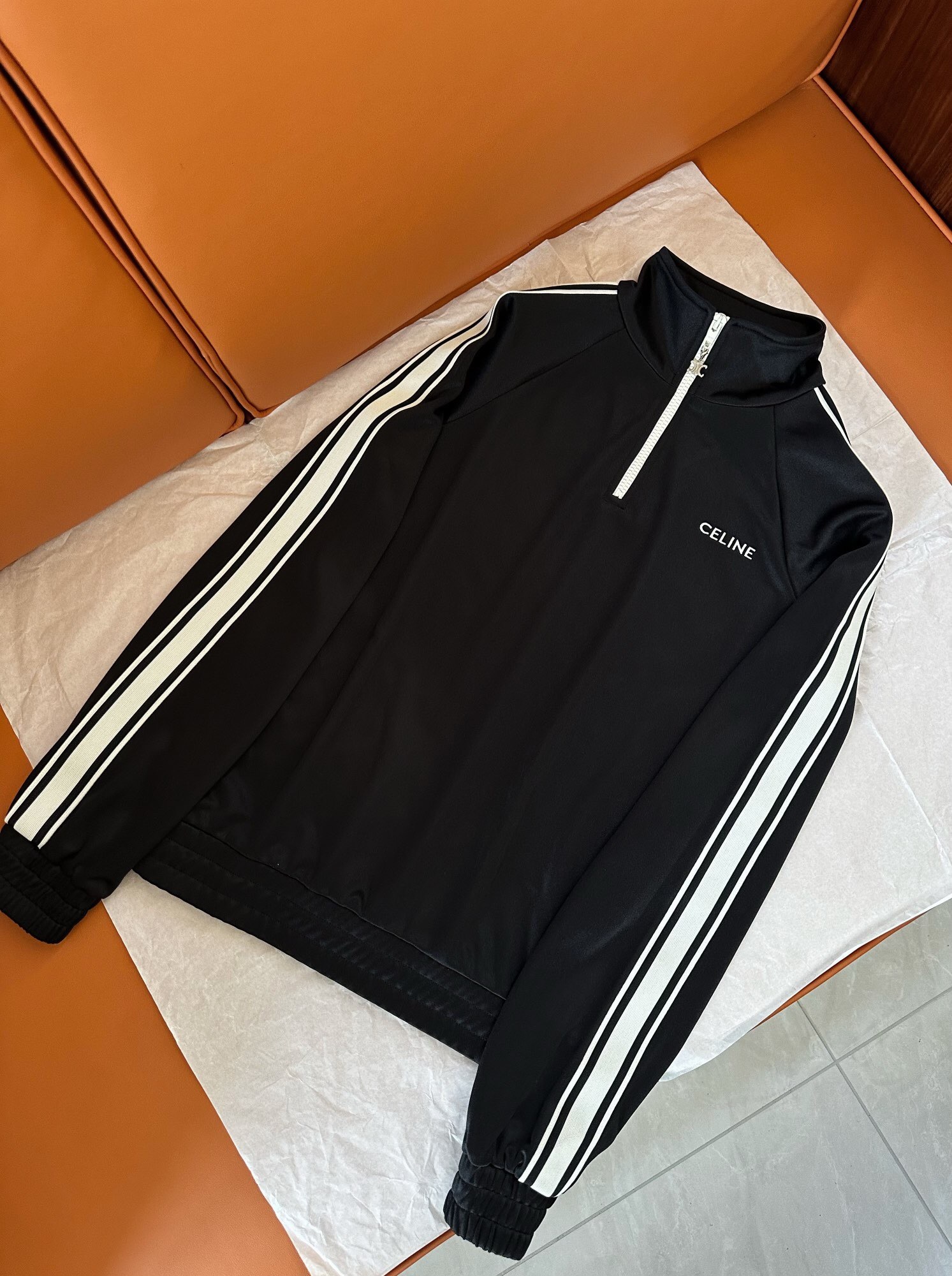 P389 C Tape-Trim Half-Zip Jacket
