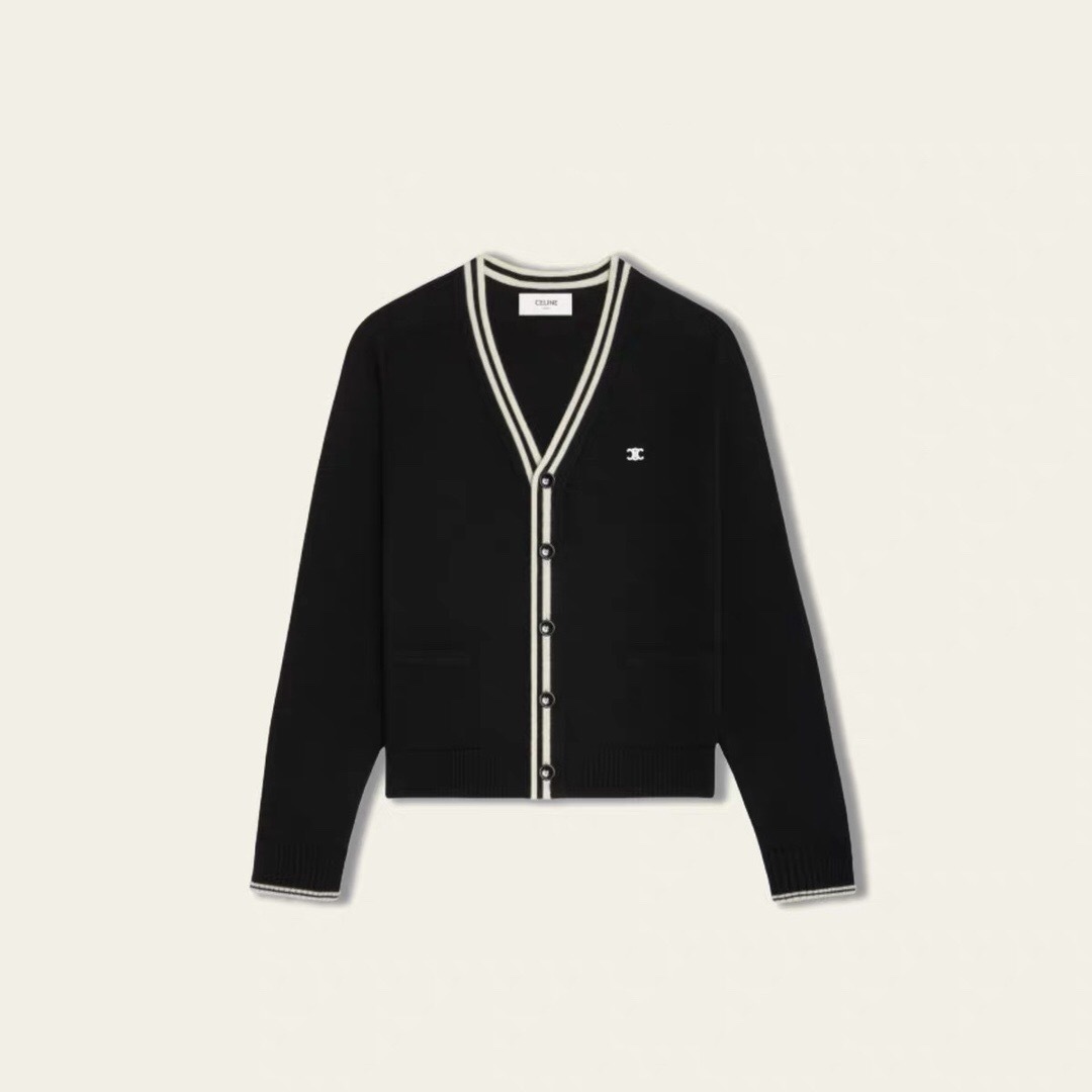 P589 C Triomphe Wool Knit Cardigan