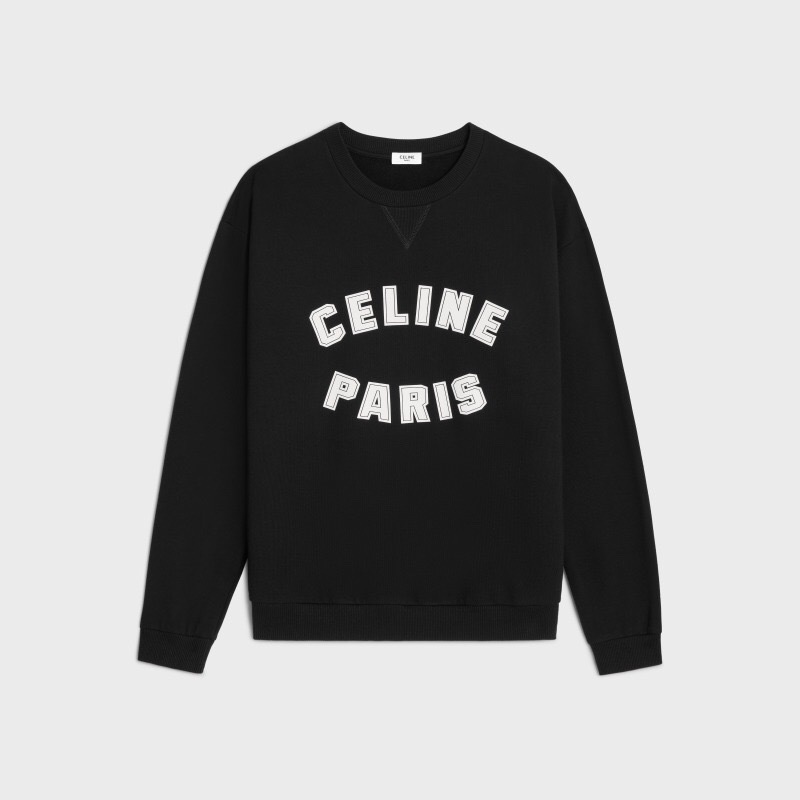 P339 C Letter-Print Crewneck Sweatshirt - Black
