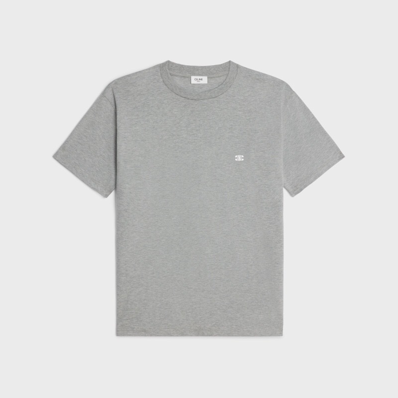 P219 Double-C Small-Logo Embroidered T-Shirt - Gray