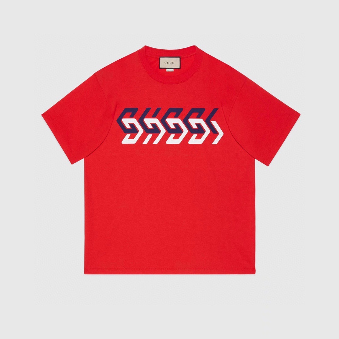 P219 G Mirrored-Letter T-Shirt - Red