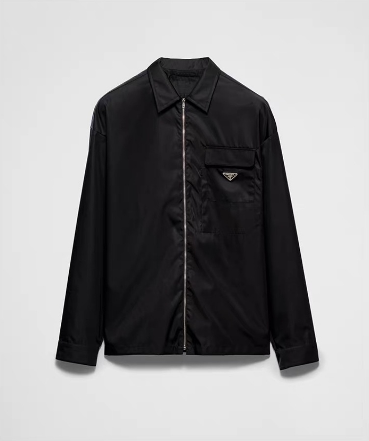 P599 Triangle Logo Collared Jacket - Black