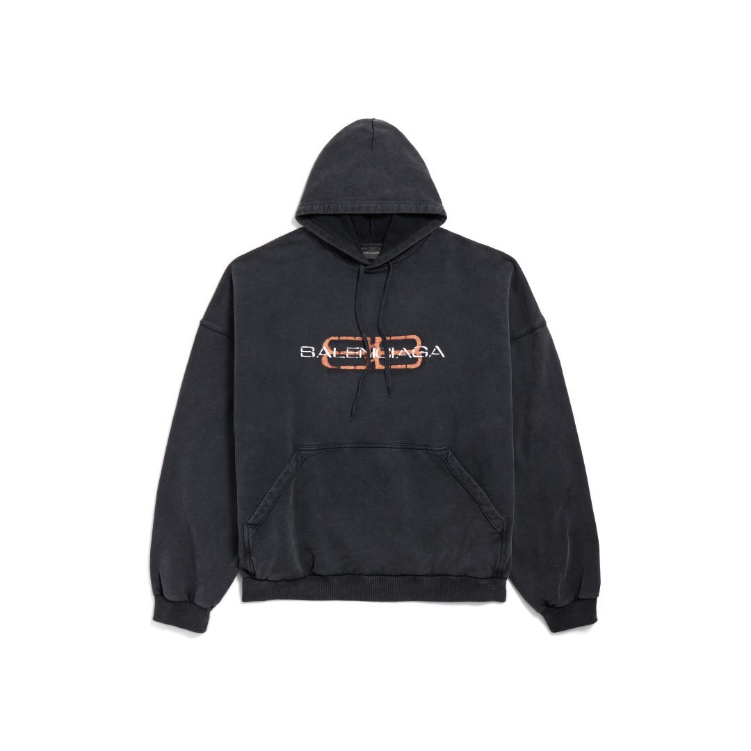 P379 Overlapping Paris Lettering Print Hoodie