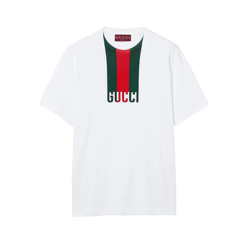 P219 Stripe Print T-Shirt - White