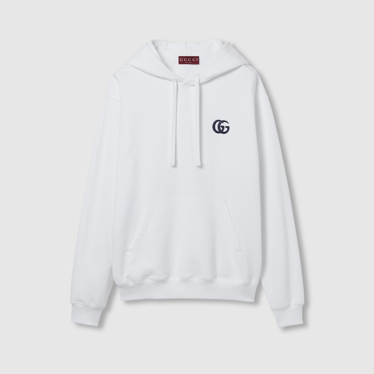 P389 Double G Embroidery Hoodie - White