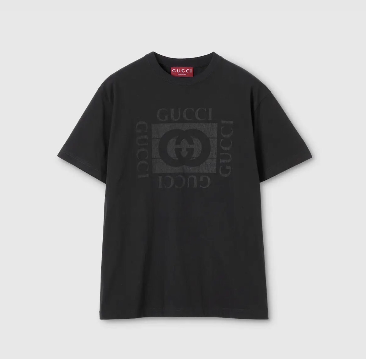 P219 Gradient Faded Print T-Shirt - Black