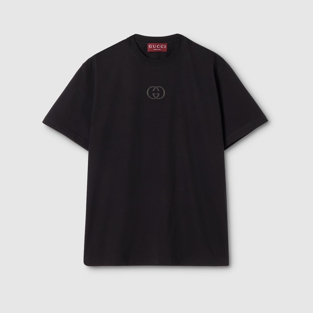 P219 Double G Embroidery T-Shirt - Black