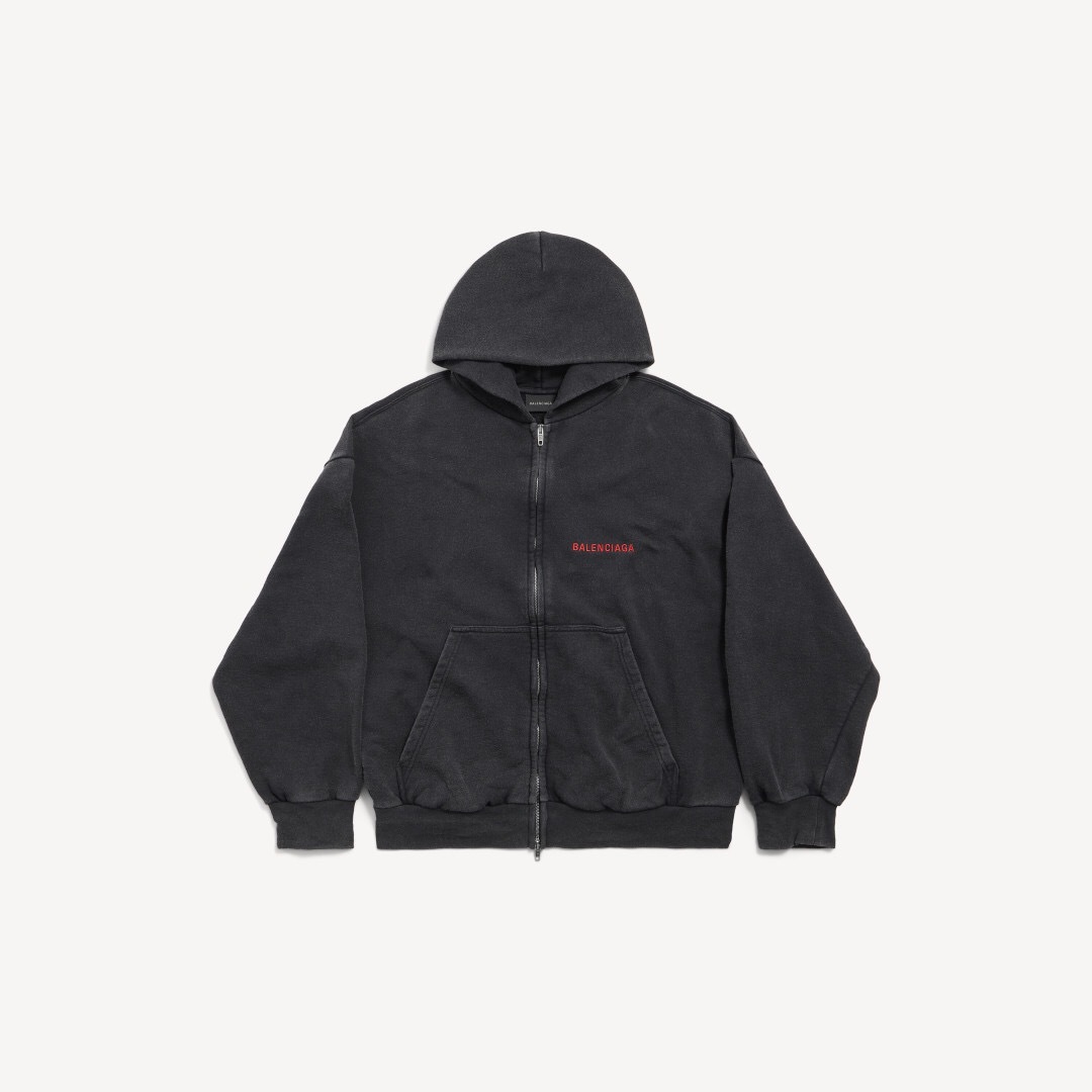 P419 Paris Lettering Cardigan - Washed Black