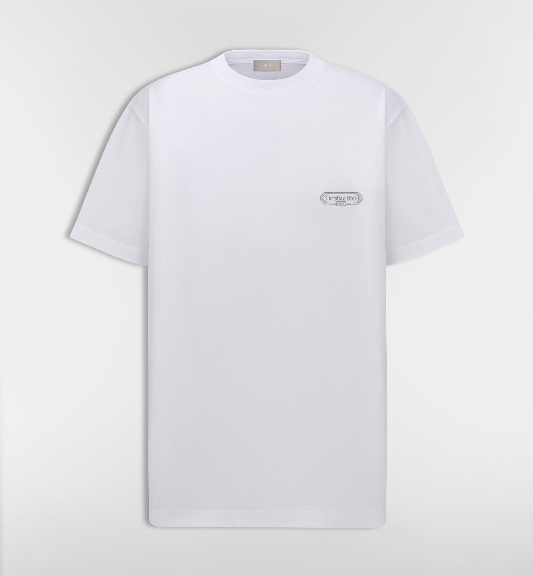 P219 Square-Label Lettering T-Shirt - White
