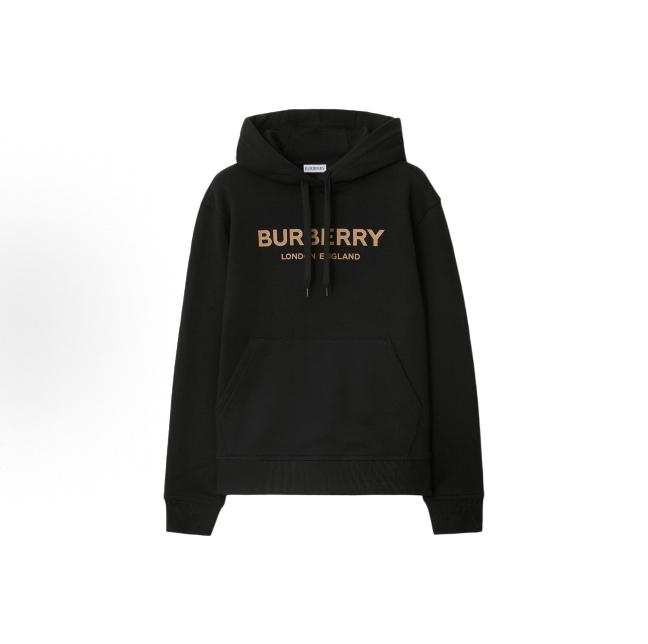 P359 BU Gold Letter Print Hoodie - Black