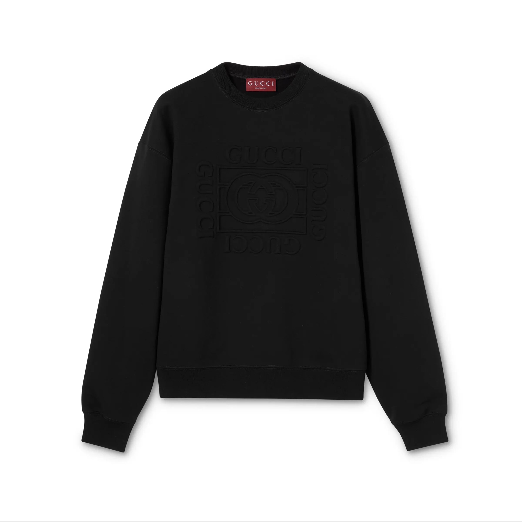 P389 Interlocking Embossed Crewneck Sweatshirt - Black