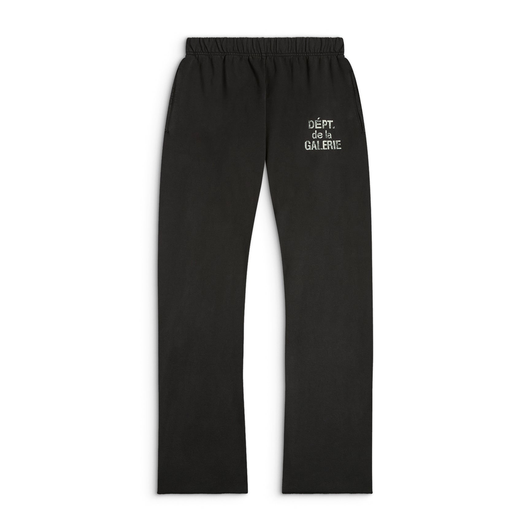 P319 Distressed French Lettering Flared Sweatpants