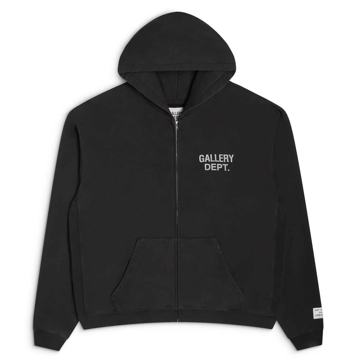 P349 Lettering Zip-Up Hoodie - Black