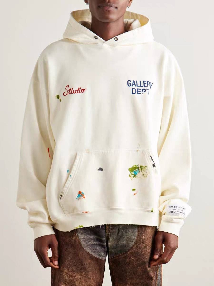 P379 Leather-Label Embroidery Graffiti Sweatshirt