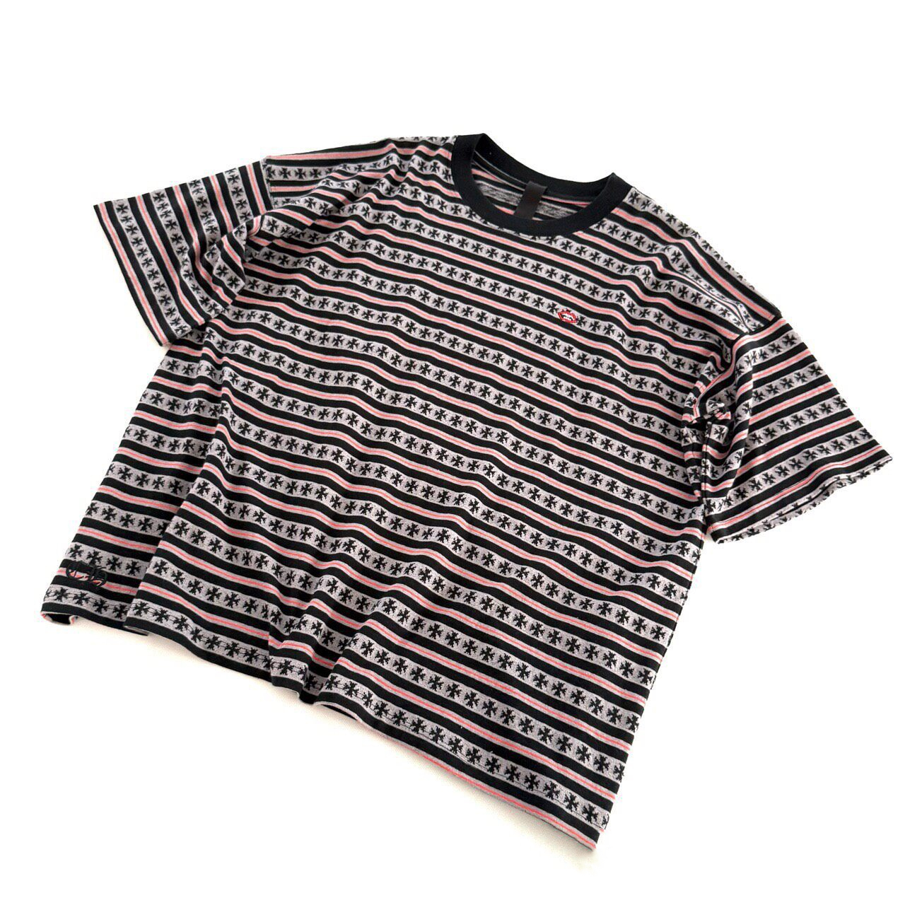 P329 Sword Embroidery Short-Sleeve Top - Coffee Brown