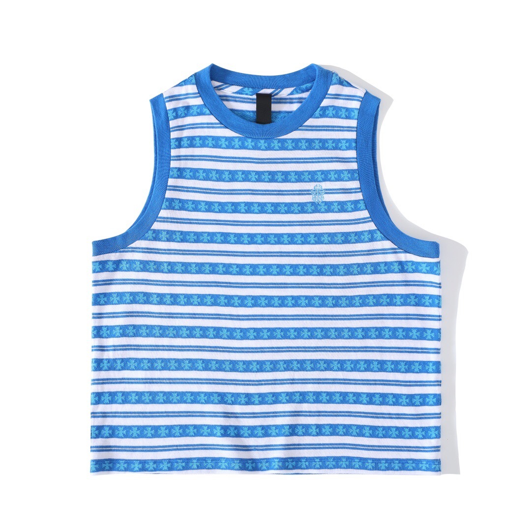 P299 Women's Sword Embroidery Tank Top - Blue