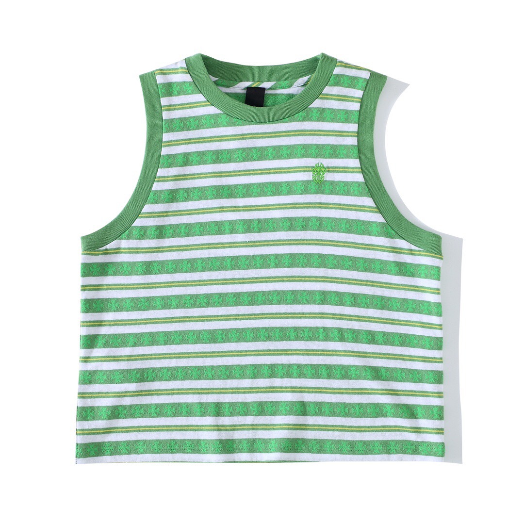 P299 Women's Sword Embroidery Tank Top - Green