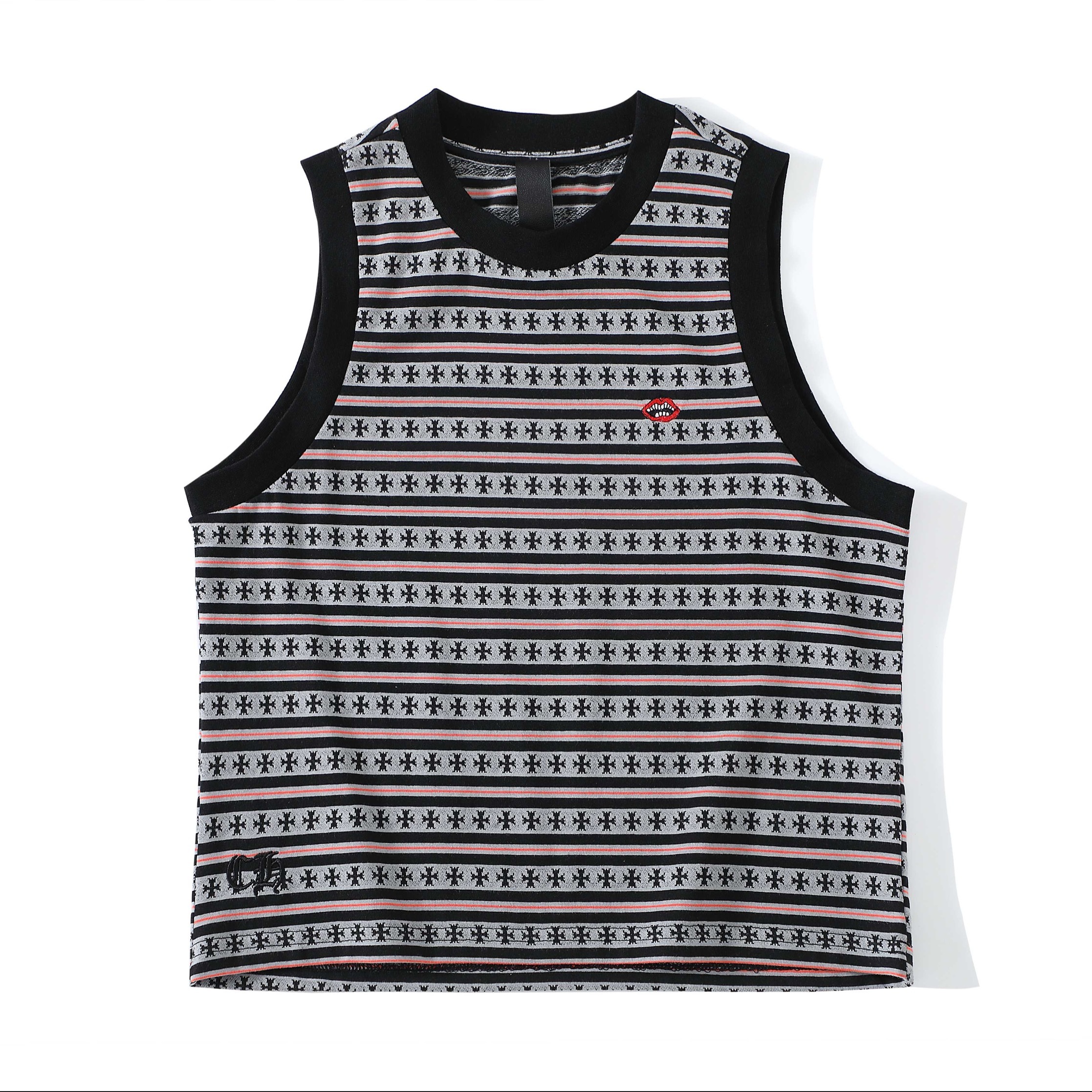 P299 Women's Sword Embroidery Tank Top - Coffee Brown