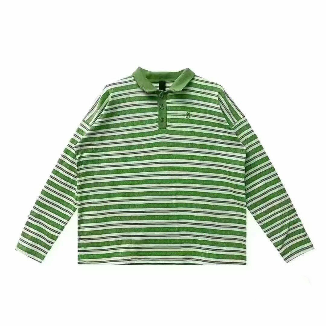 P399 Sword Embroidery Long-Sleeve Top - Green