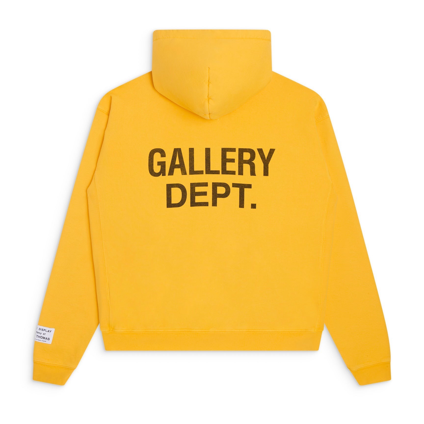 P339 Distressed Letter Print Hoodie - Yellow