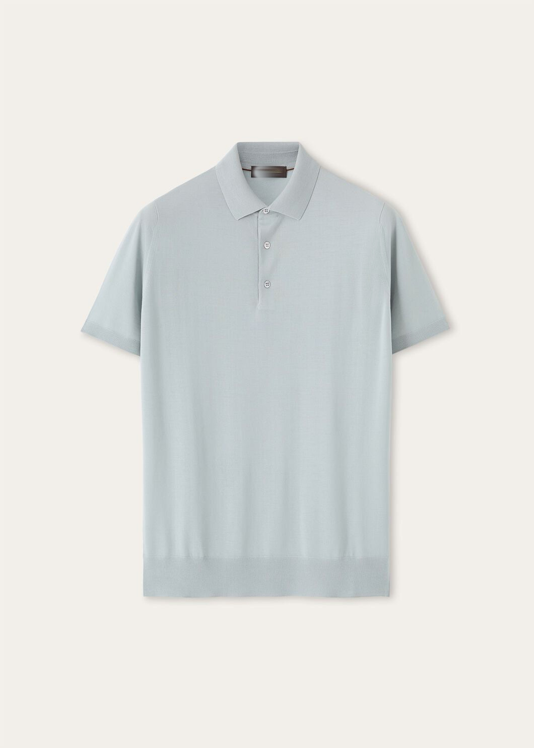 P519 Wool Polo Shirt - Grey-Blue