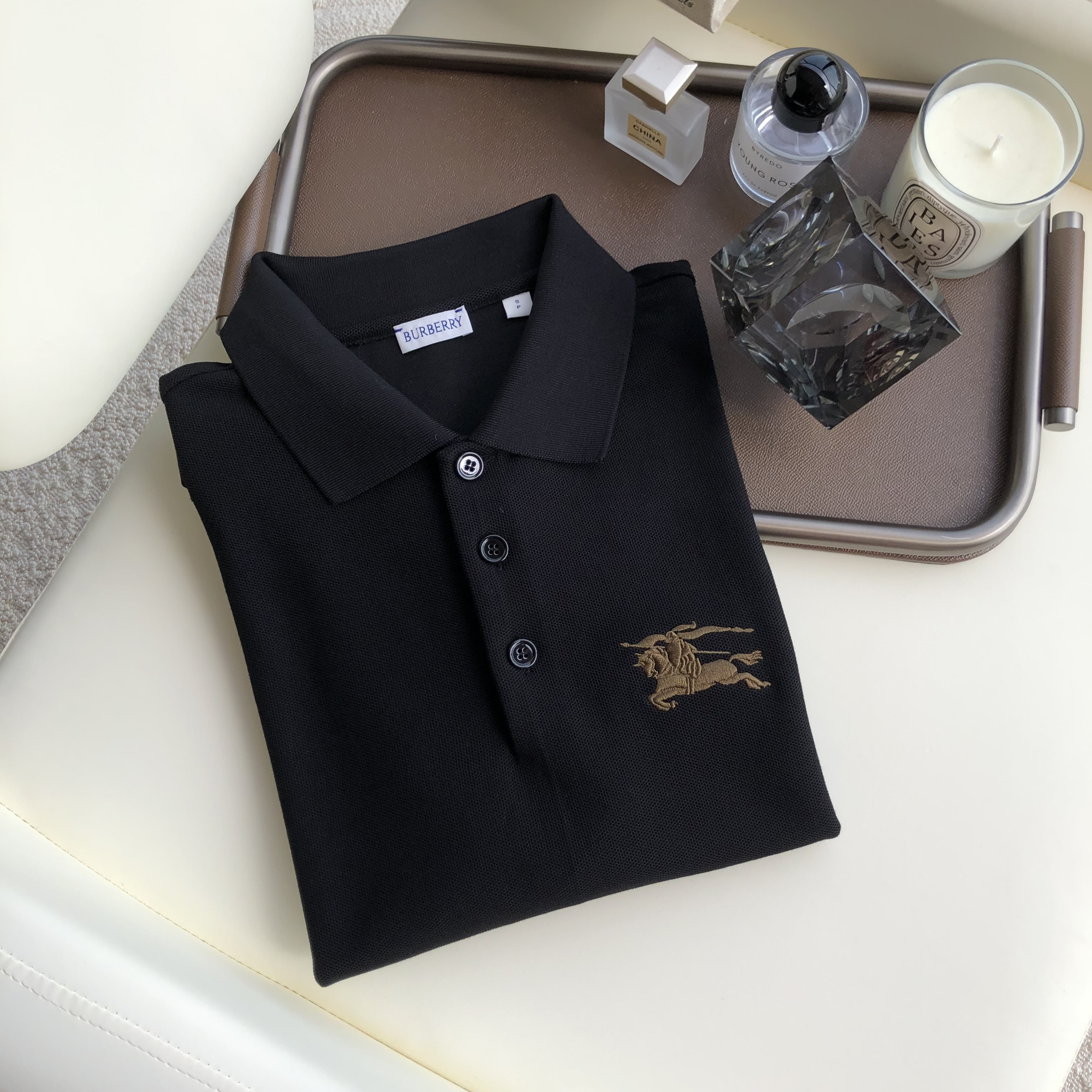 P289 Gold Horse Embroidery Polo Shirt