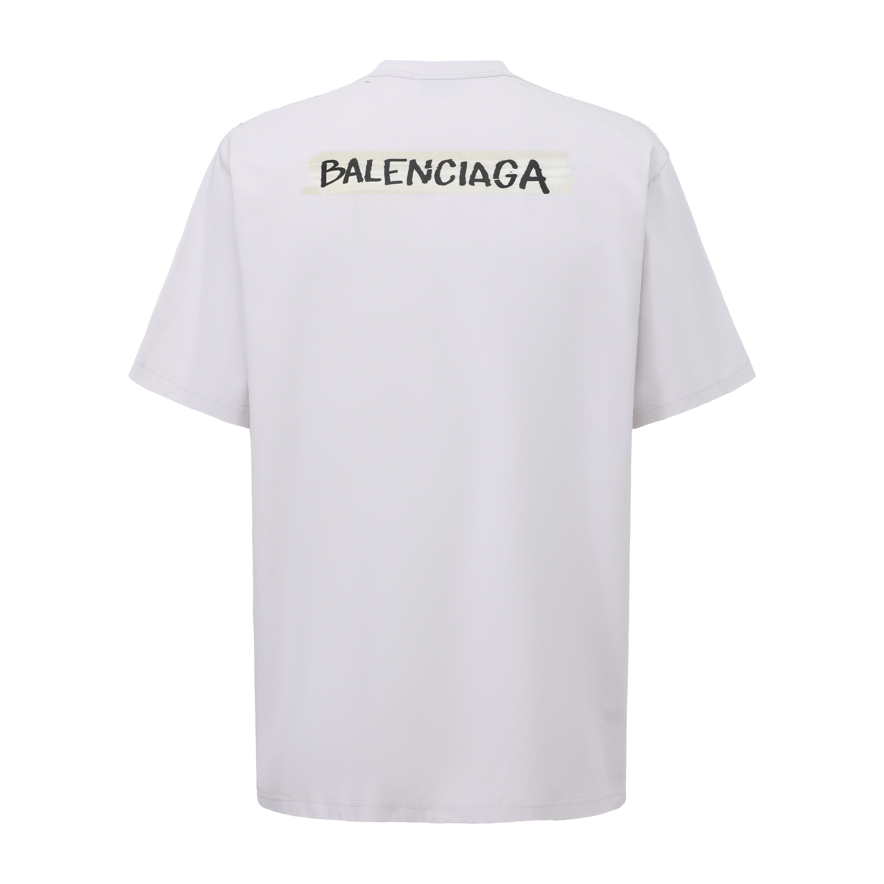 P249 New Tape Print T-Shirt - Grey-White