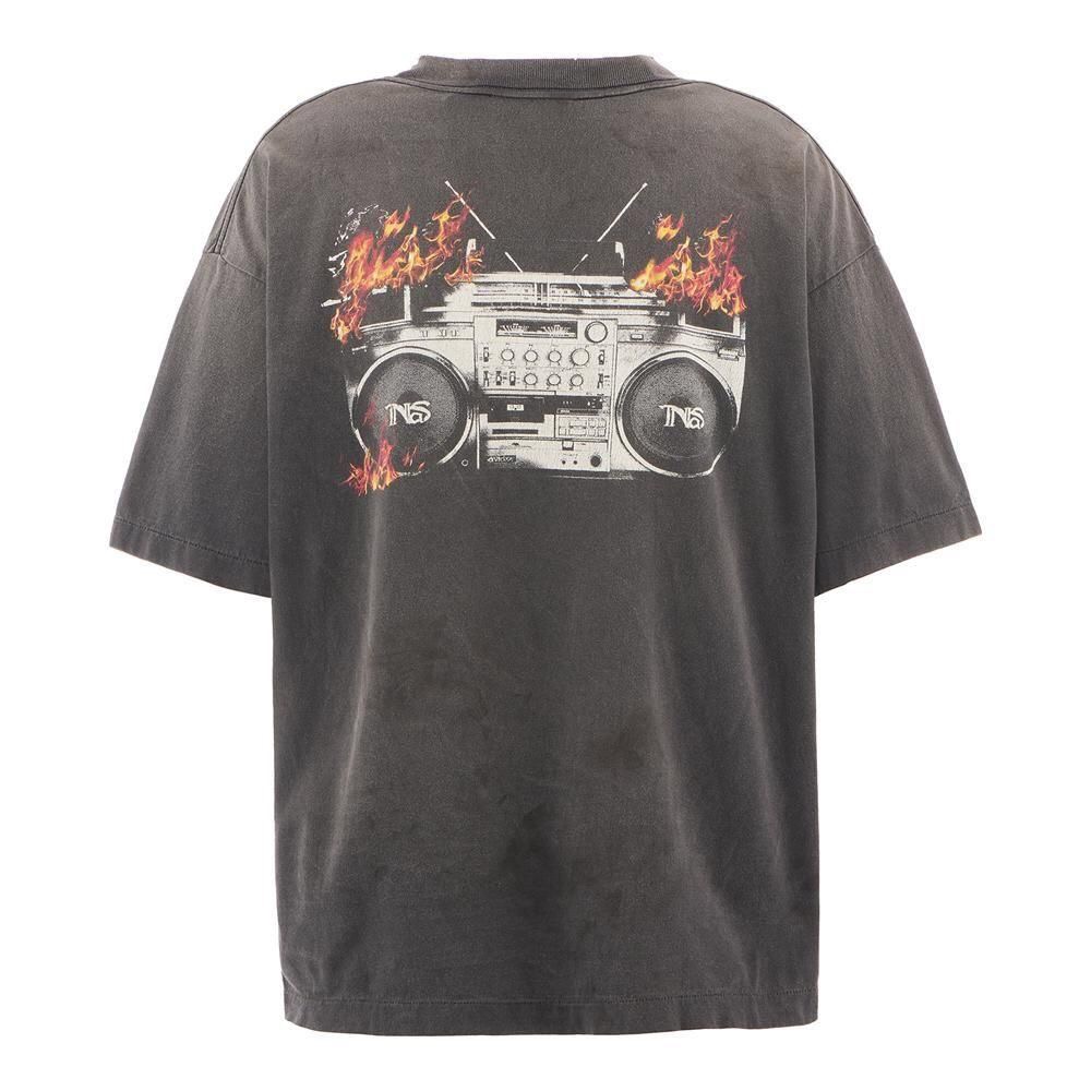 P199 Flame Cassette Radio Distressed-Wash T-Shirt