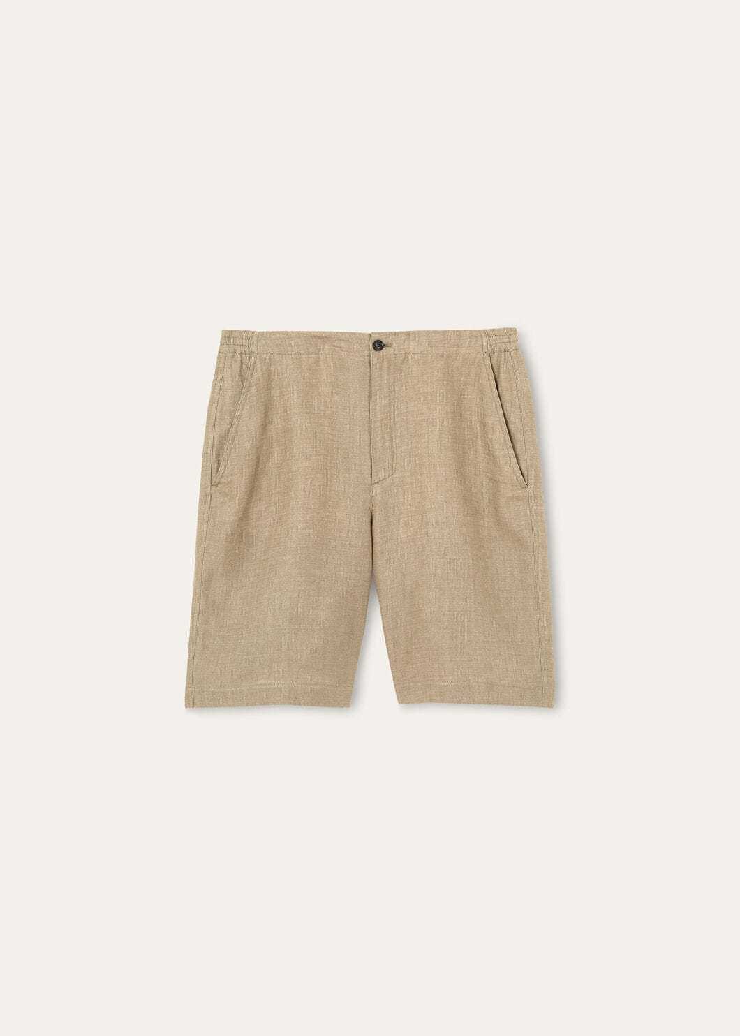 P419 Linen Shorts - Flax Yellow