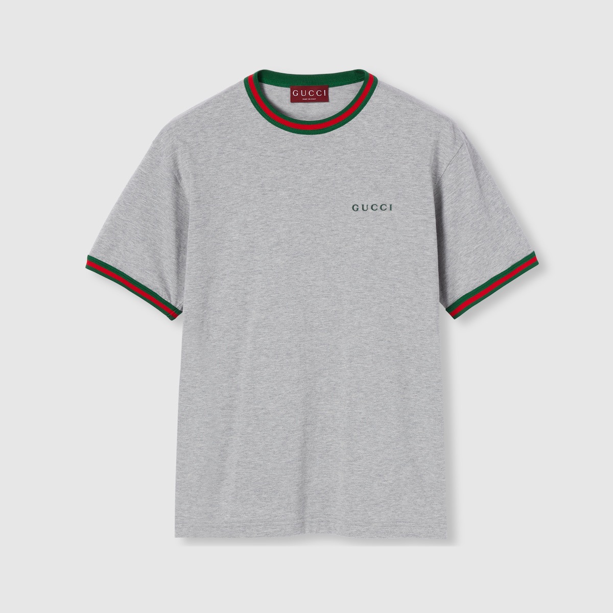 P219 Red and Green Webbing T-Shirt - Grey