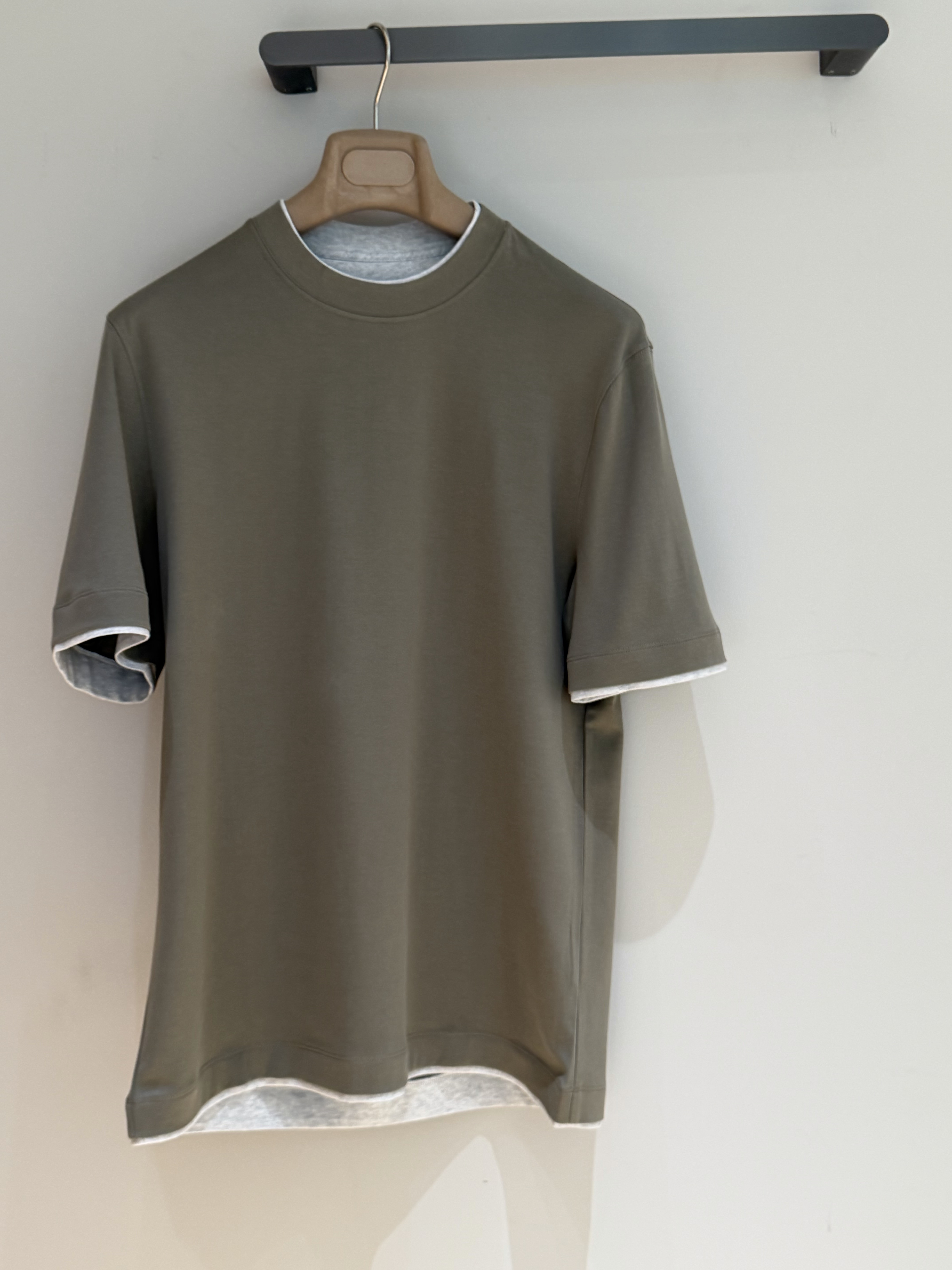 P259 Layered-Look T-Shirt - Khaki