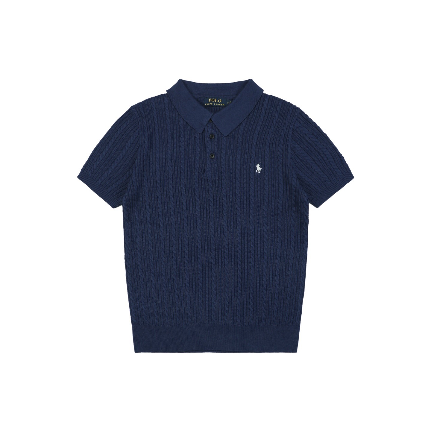 P229 Pony Cable-Knit Polo - Navy