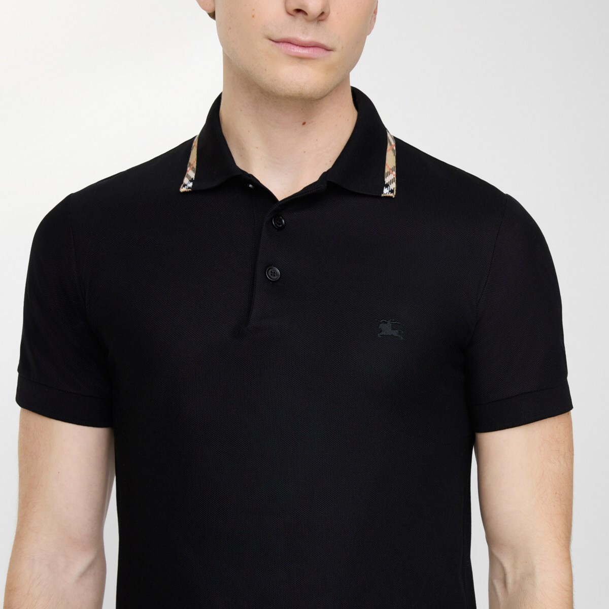 P299 Horse and Check Trim Polo Shirt