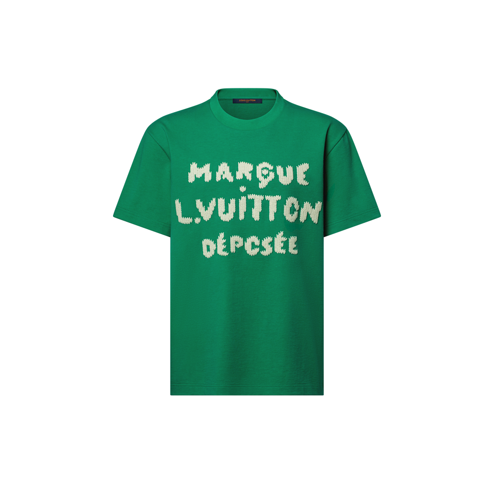 P259 Knit Embroidery T-Shirt - Green