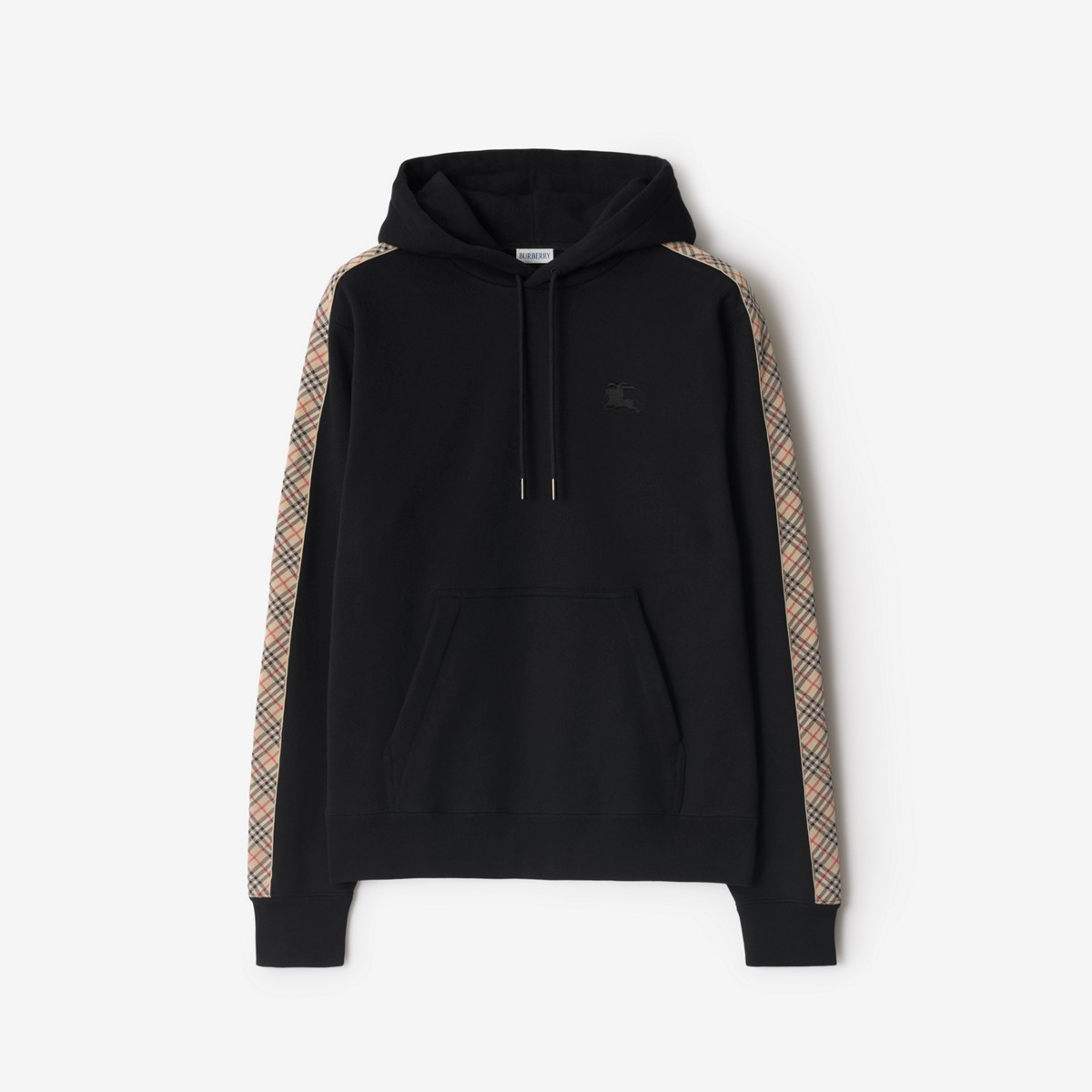 P369 Plaid woven sleeve hoodie
