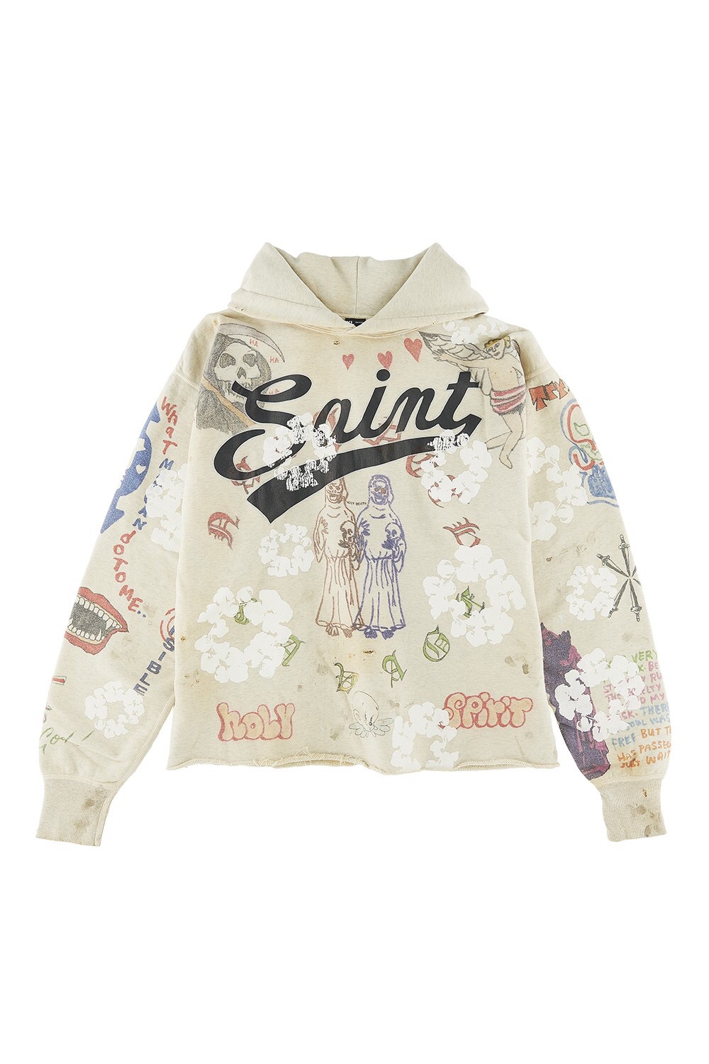 P379 Cotton print hoodie