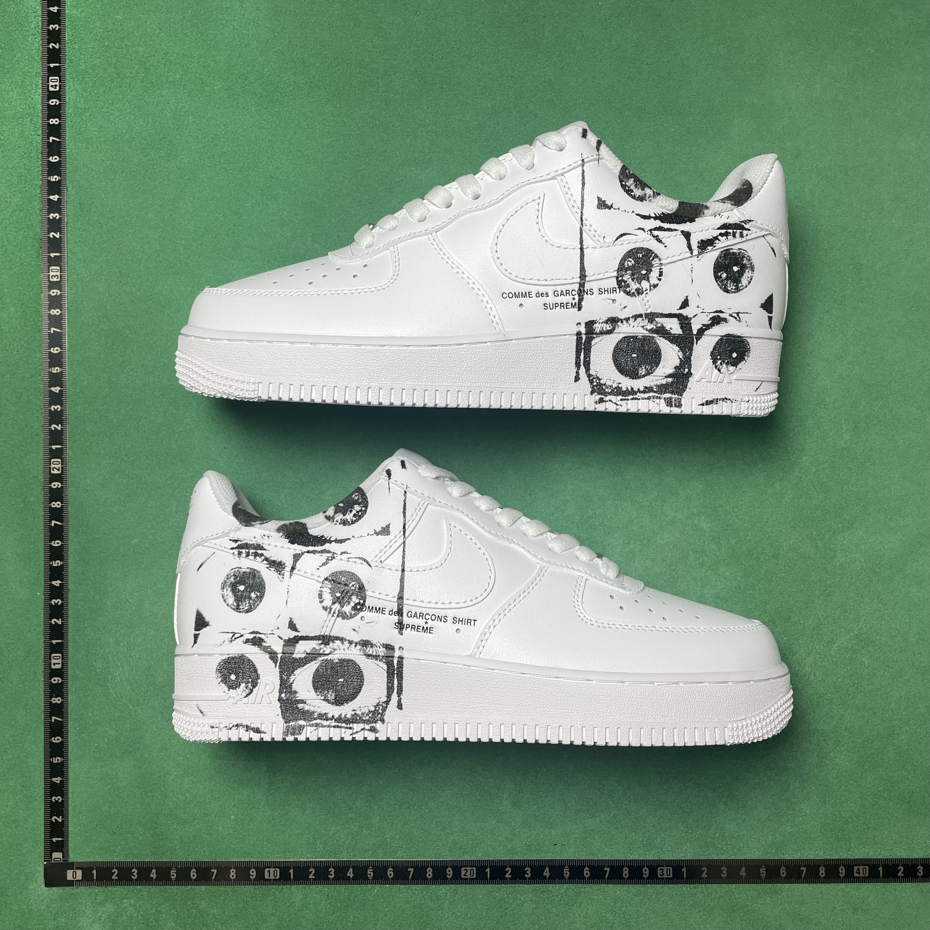 23$ DC Batch CDG x Supreme x Nike Air Force 1 Supreme Comme des Garcons Shirt 皮革 圆头系带  板鞋 男款 白黑#1.6 · image 18