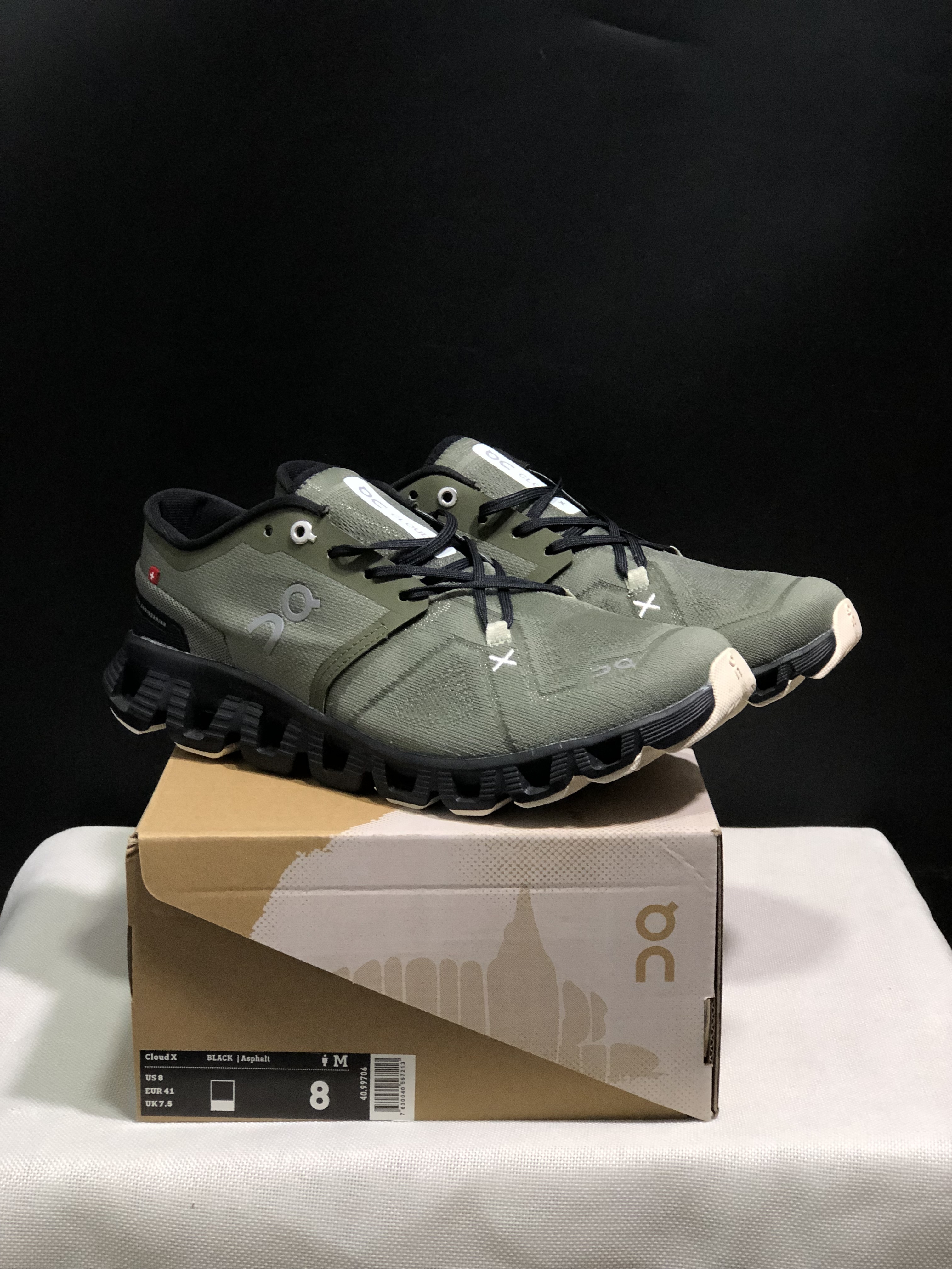 On Cloud X3 Running Shoes - Olive Green - Size 36–45