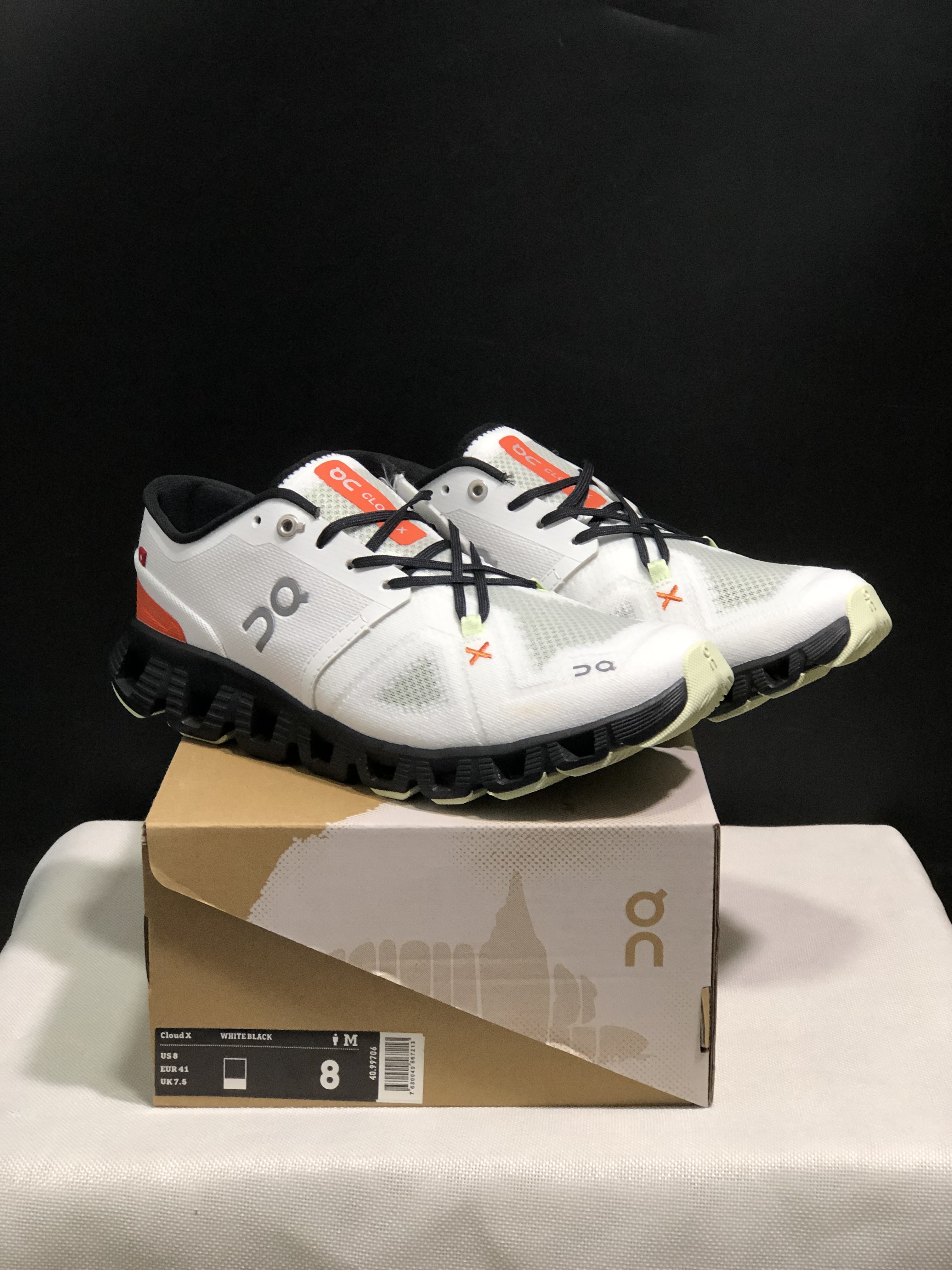 On Cloud X3 Running Shoes - Ivory White/Orange - Size 36–45
