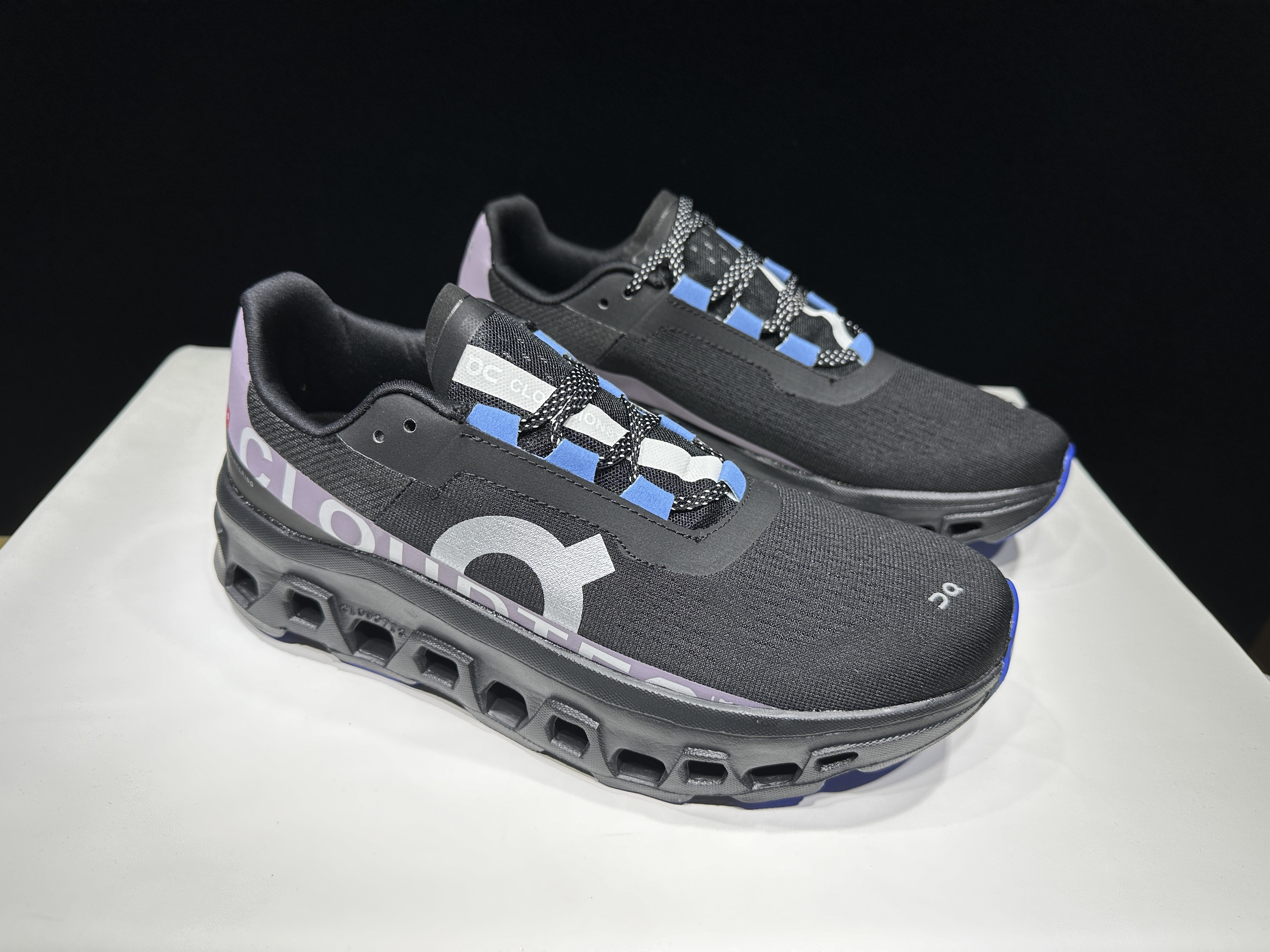 On Cloudmonster - Black/Blue - Size 36–45