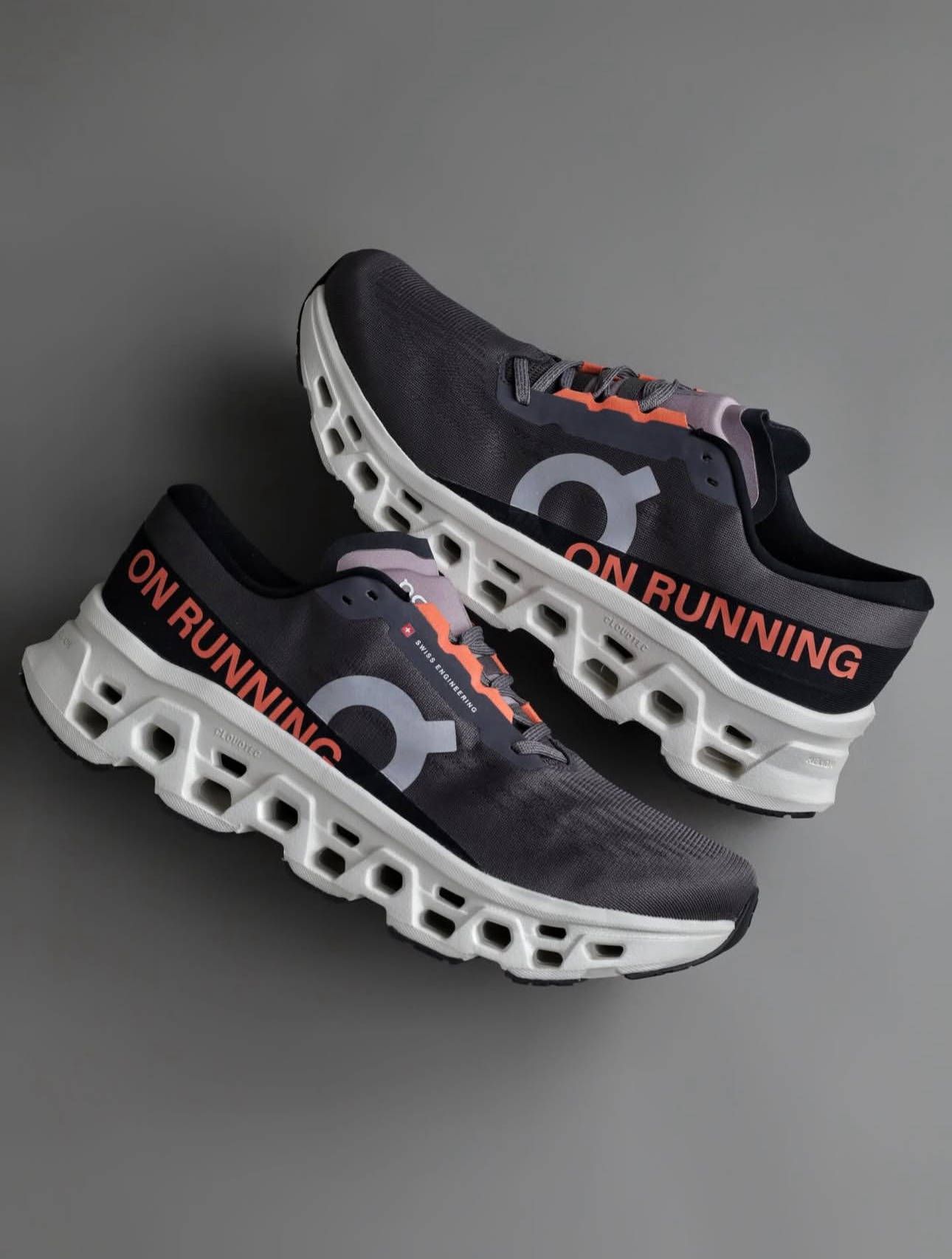 On Cloudmonster 3 - Charcoal Grey/Orange-Red - Size 36–45